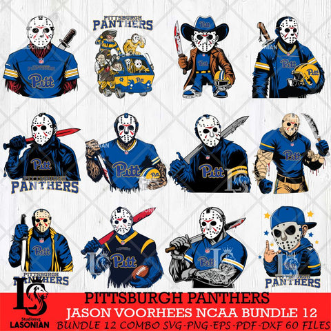 Pittsburgh Panthers Jason Voorhees Horror Bundle 12 SVG Eps Dxf Png File, bundle NCAA svg, Digital Download, Instant Download