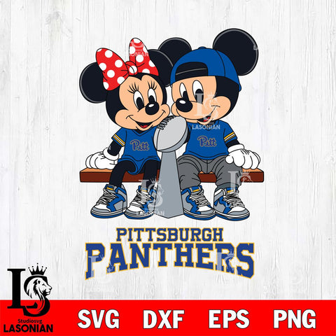 Pittsburgh Panthers Mickey And Minnie Football Champions Svg Eps Dxf Png File, NCAA svg , Digital Download , Instant Download, Cricut File