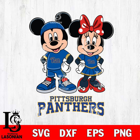 Pittsburgh Panthers Mickey And Minnie Rugby Svg Eps Dxf Png File, NCAA svg , Digital Download , Instant Download, Cricut File