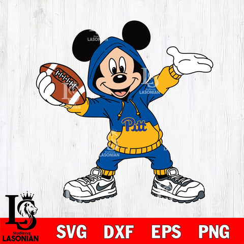 Pittsburgh Panthers Mickey Disney Football Christmas File Cut, NCAA SVG DXF EPS PNG FILE, Digital Download , Criucut , Silhouette