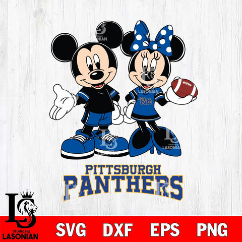 Pittsburgh Panthers Mickey Minnie Football Svg Eps Dxf Png File, NCAA svg , Digital Download , Instant Download, Cricut File