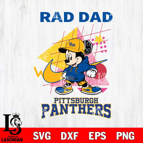 Pittsburgh Panthers Mickey Mouse Rad Dad SVG DXF EPS PNG FILE, NCAA File Cut,Digital Download,Instant Download