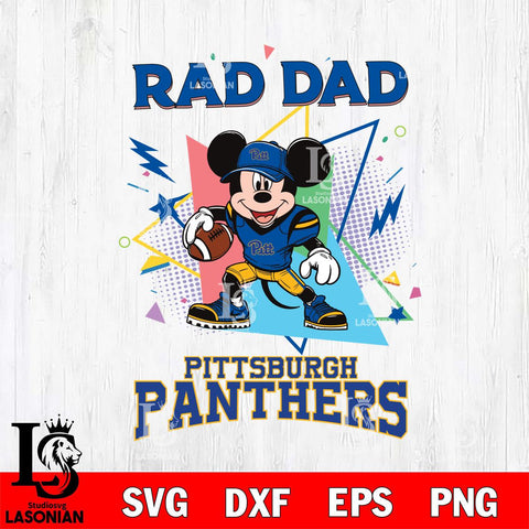 Pittsburgh Panthers Mickey Mouse Sport Rad Dad SVG DXF EPS PNG FILE, NCAA File Cut,Digital Download,Instant Download
