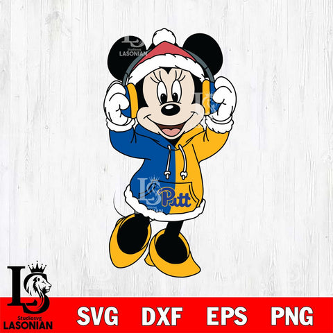 Pittsburgh Panthers Minnie Mouse Disney Football Christmas File Cut, NCAA SVG DXF EPS PNG FILE, Digital Download , Criucut , Silhouette