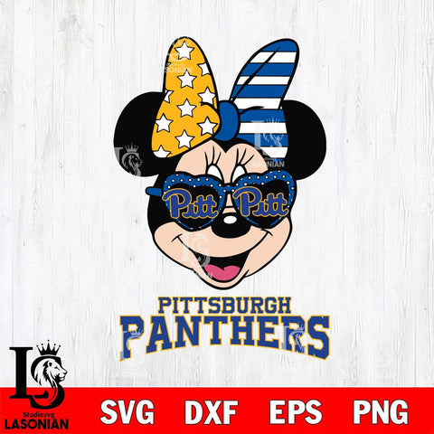 Pittsburgh Panthers Minnie Mouse Love 2, Svg Eps Dxf Png File, Digital Download