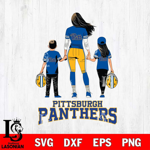 Pittsburgh Panthers Mother and son Rugby SVG DXF EPS PNG FILE,NCAA SVG, Father day Digital Download,Instant Download, Silhouette