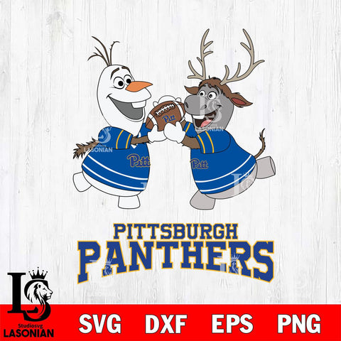 Pittsburgh Panthers Olaf & Sven Football Cricut,Christmas SVG DXF EPS PNG FILE, NCAA Digital Download,Instant Download, Silhouette