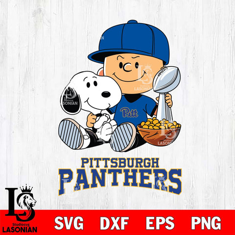 Pittsburgh Panthers Peanuts Snoopy Champion football SVG DXF EPS PNG FILE,Snoopy File Cut, NCAA Digital Download,Instant Download,Christmas Silhouette