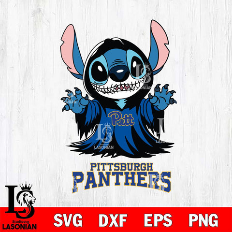 Pittsburgh Panthers Stitch Ghost Svg Eps Dxf Png File, NCAA svg, Digital Download, Instant Download
