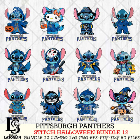 Pittsburgh Panthers Stitch Horror Bundle 12 SVG Svg Eps Dxf Png File, NCAA svg, Digital Download, Instant Download