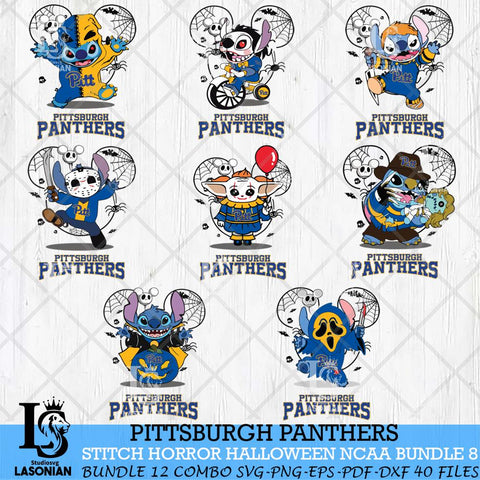 Pittsburgh Panthers Stitch Horror Halloween Bundle NCAA Svg Eps Dxf Png File, Digital Download, Instant Download