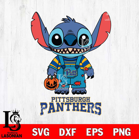 Pittsburgh Panthers Stitch Horror Halloween Svg Eps Dxf Png File, NCAA svg, Digital Download, Instant Download