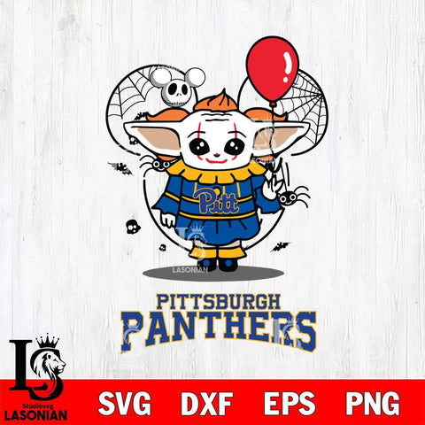Pittsburgh Panthers Stitch Pennywise Halloween Svg Eps Dxf Png File, Digital Download, Instant Download