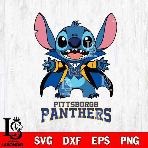 Pittsburgh Panthers Stitch Vampire halloween Svg Eps Dxf Png File, NCAA svg, Digital Download, Instant Download