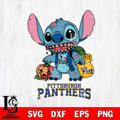 Pittsburgh Panthers Stitch Zombie Svg Eps Dxf Png File, NCAA svg, Digital Download, Instant Download