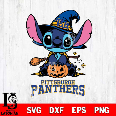 Pittsburgh Panthers Stitch witch Svg Eps Dxf Png File, NCAA svg, Digital Download, Instant Download