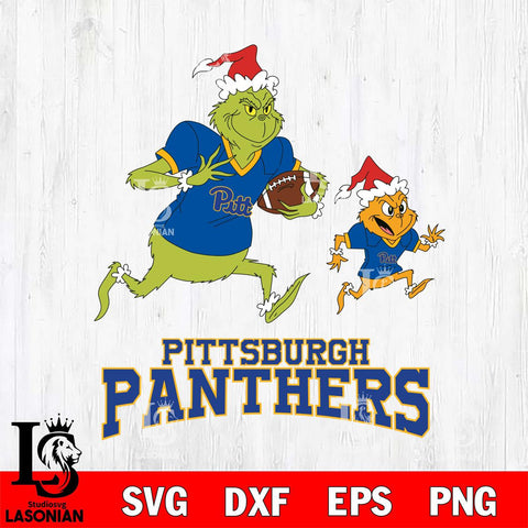 Pittsburgh Panthers The Grinch & Max Football Cricut,Christmas SVG DXF EPS PNG FILE, NCAA Digital Download,Instant Download, Silhouette
