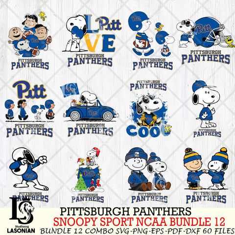 Pittsburgh Panthers  Snoopy NCAA Bundle 12 SVG Svg Eps Dxf Png File, Digital Download