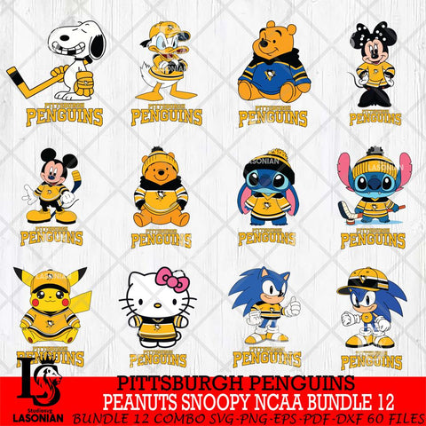 Pittsburgh Penguins Disney Hockey NHL Bundle 12 SVG DXF EPS PNG FILE,NHL Bundle File Cut,Disney Digital Download,Instant Download, Silhouette