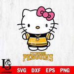 Pittsburgh Penguins Hello Kitty NHL Hockey SVG DXF EPS PNG FILE,NHL File Cut,Disney Digital Download,Instant Download, Silhouette