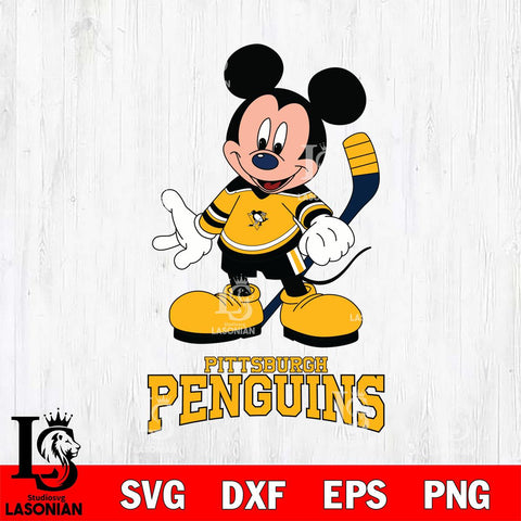 Pittsburgh Penguins Mickey NHL Hockey SVG DXF EPS PNG FILE,NHL File Cut,Disney Digital Download,Instant Download, Silhouette