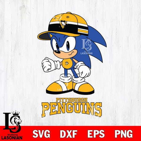 Pittsburgh Penguins Sonic NHL Hockey SVG DXF EPS PNG FILE,NHL File Cut,Disney Digital Download,Instant Download, Silhouette