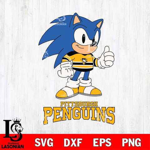 Pittsburgh Penguins Sonic like NHL Hockey SVG DXF EPS PNG FILE,NHL File Cut,Disney Digital Download,Instant Download, Silhouette