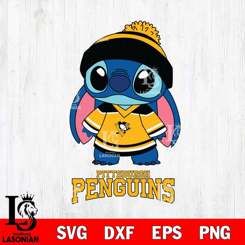 Pittsburgh Penguins Stitch NHL Hockey SVG DXF EPS PNG FILE,NHL File Cut,Disney Digital Download,Instant Download, Silhouette