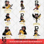 Pittsburgh Pirates Black Fan Girl Betty Boop Bundle 9, Svg Eps Dxf Png File, Digital Download