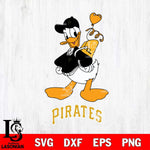 Pittsburgh Pirates Donald Duck Heart Baseball Svg Eps Dxf Png File,MLB File Cut ,Baseball Digital Download , Instant Download, Svg Files