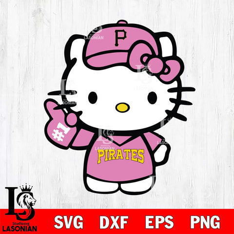 Pittsburgh Pirates Hello Kitty Pink Baseball 7 Svg Eps Dxf Png File, MLB svg, Digital Download, Instant Download