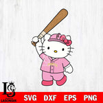 Pittsburgh Pirates Hello Kitty Pink Baseball Player SVG DXF EPS PNG FILE, MLB File Cut,Hello Kitty Digital Download,Instant Download, Silhouette