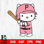 Pittsburgh Pirates Hello Kitty Player SVG DXF EPS PNG FILE, MLB File Cut,Hello Kitty Digital Download,Instant Download, Silhouette