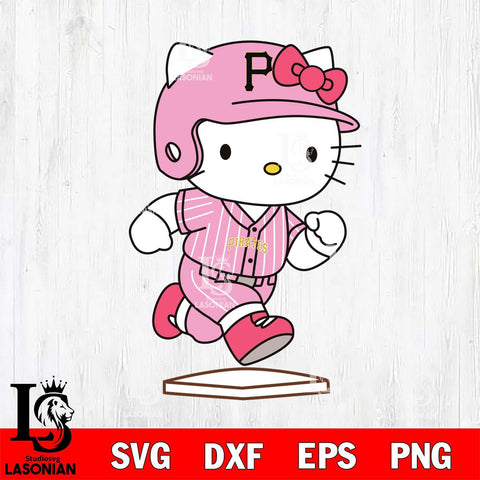 Pittsburgh Pirates Hello Kitty slide base SVG DXF EPS PNG FILE, MLB File Cut,Hello Kitty Digital Download,Instant Download, Silhouette
