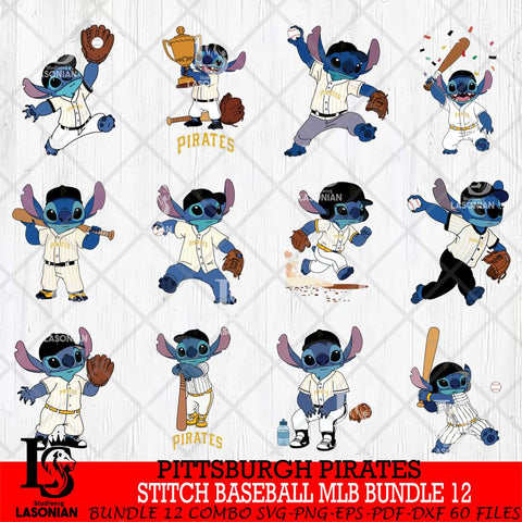 Pittsburgh Pirates Stitch Baseball MLB Bundle 12 SVG DXF EPS PNG FILE, bundle MLB File Cut, Digital Download,Instant Download, Silhouette, Cricut