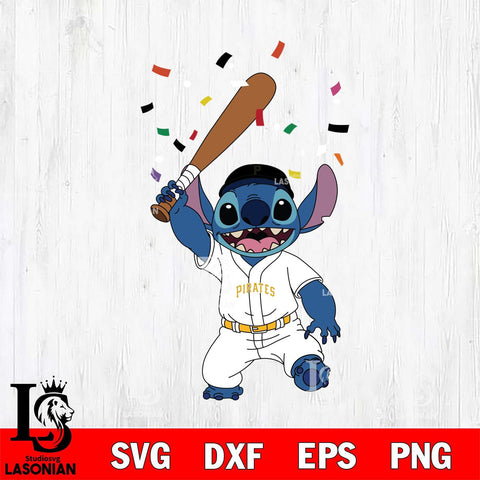 Pittsburgh Pirates Stitch baseball celebrate SVG DXF EPS PNG FILE, MLB File Cut, Digital Download,Instant Download, Silhouette, Stitch Cricut
