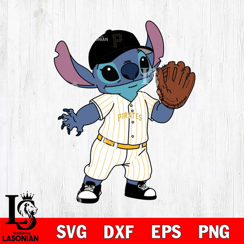 Pittsburgh Pirates Stitch baseball cute SVG DXF EPS PNG FILE, MLB File Cut, Digital Download,Instant Download, Silhouette, Stitch Cricut