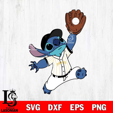 Pittsburgh Pirates Stitch catches ball SVG DXF EPS PNG FILE, MLB File Cut, Digital Download,Instant Download, Silhouette, Stitch Cricut