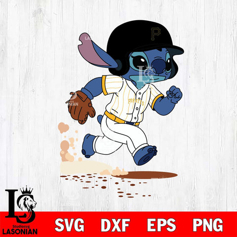 Pittsburgh Pirates Stitch run Baseball SVG DXF EPS PNG FILE, MLB File Cut, Digital Download,Instant Download, Silhouette, Stitch Cricut
