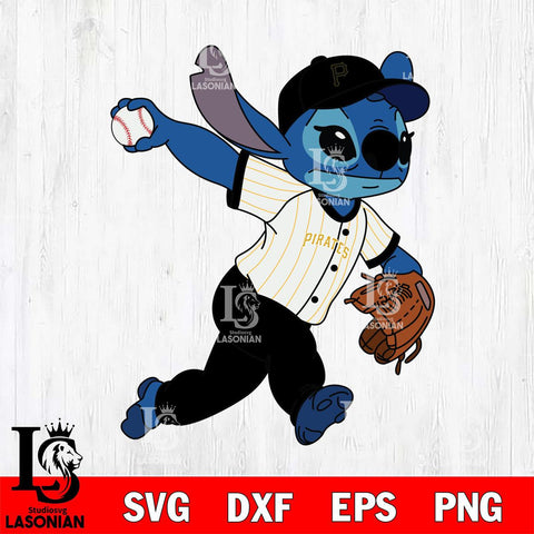 Pittsburgh Pirates Stitch throw the ball SVG DXF EPS PNG FILE, MLB File Cut, Digital Download,Instant Download, Silhouette, Stitch Cricut