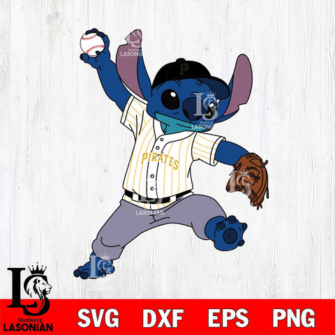 Pittsburgh Pirates Stitch throws ball SVG DXF EPS PNG FILE, MLB File Cut, Digital Download,Instant Download, Silhouette, Stitch Cricut