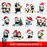 Pittsburgh Pirates  Bluey Christmas MLB Bundle 12 Svg Eps Dxf Png File, Digital Download, Instant Download