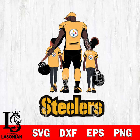 Pittsburgh Steelers 3 Father and son Rugby SVG DXF EPS PNG FILE,NFL SVG, Father day Digital Download,Instant Download, Silhouette