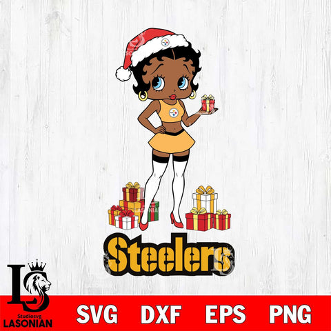 Pittsburgh Steelers Betty Boop Christmas Gift File Cut, NFL SVG DXF EPS PNG PDF File, Digital Download , Criucut , Silhouette