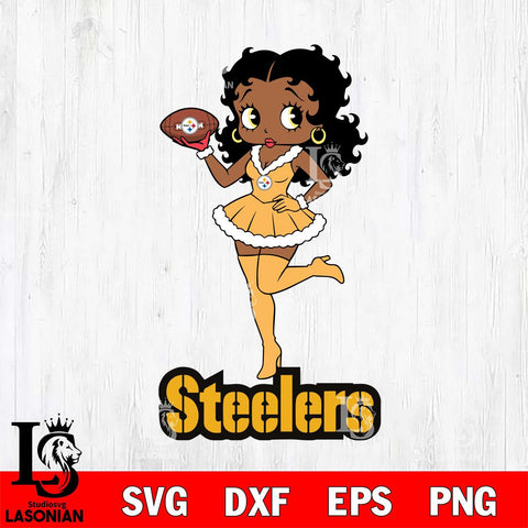 Pittsburgh Steelers Betty Boop Christmas Rugby File Cut, NFL SVG DXF EPS PNG PDF File, Digital Download , Criucut , Silhouette