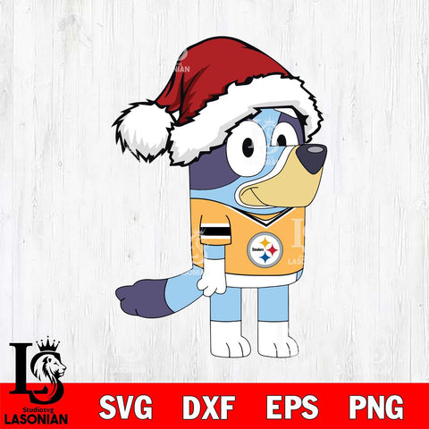 Pittsburgh Steelers Bluey Cartoon Christmas Svg Eps Dxf Png File, Digital Download, Instant Download