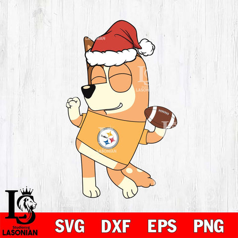 Pittsburgh Steelers Bluey Chilli Christmas Svg Eps Dxf Png File, Digital Download, Instant Download