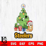 Pittsburgh Steelers Bluey Chilli Christmas Tree Svg Eps Dxf Png File, Digital Download