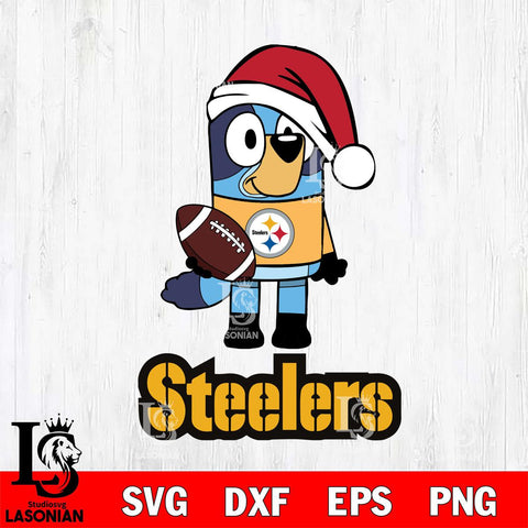 Pittsburgh Steelers Bluey Christmas Svg Eps Dxf Png File, Digital Download
