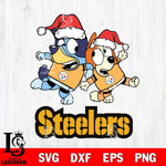 Pittsburgh Steelers Bluey Christmas Holiday Svg Eps Dxf Png File, Digital Download